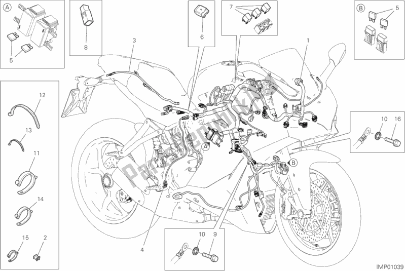 Alle onderdelen voor de Kabelboom van de Ducati Supersport USA 937 2018